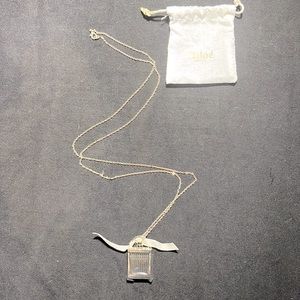 Chloé collectors silver flask necklace